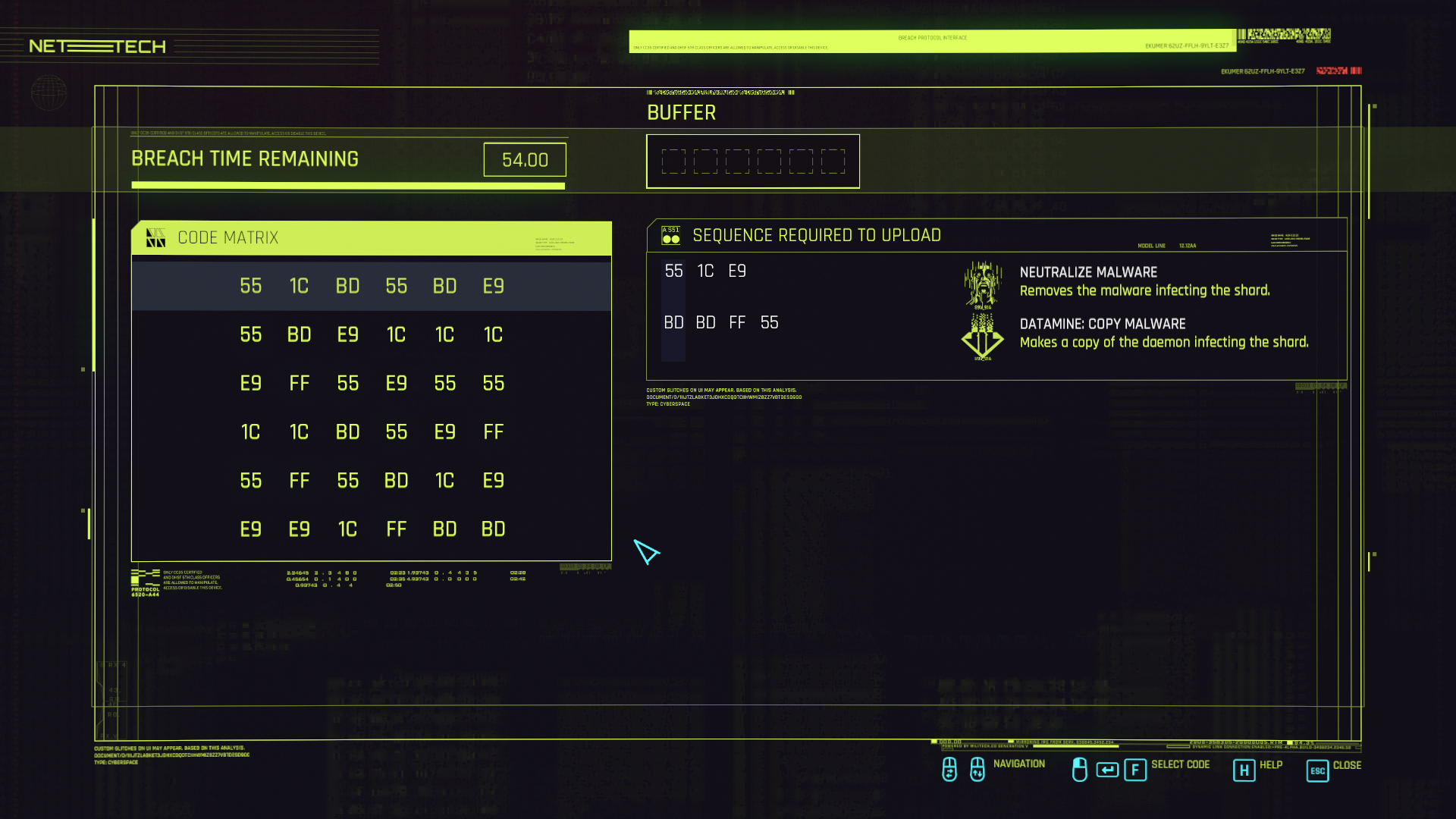 Breach Protocol Screenshot